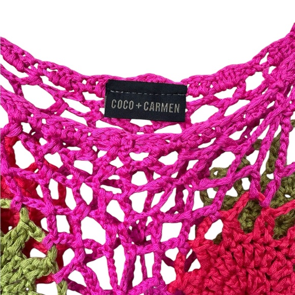Coco & Carmen Colorful Crochet Women's Poncho - Picture 2 of 9
